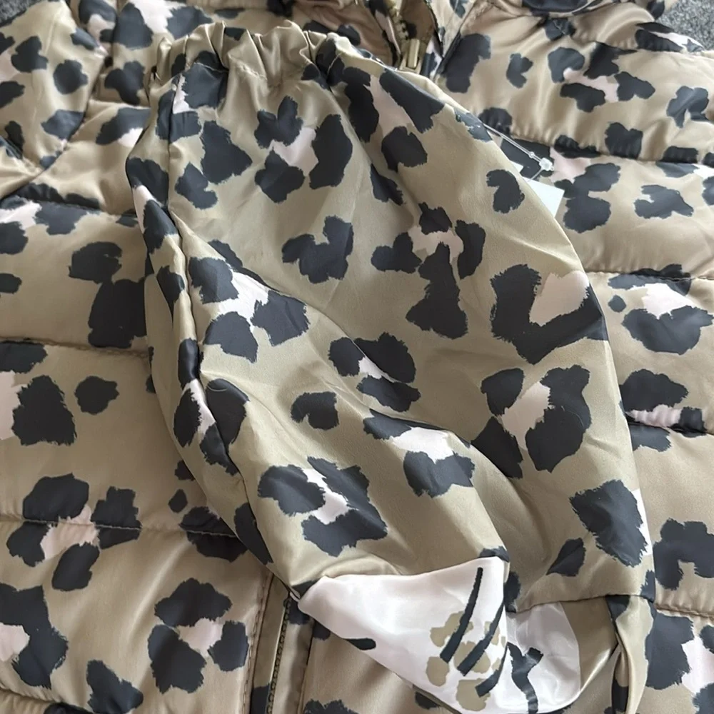 Epic Threads Girls Quilted Puffer Leopard Print Packable Jacket
